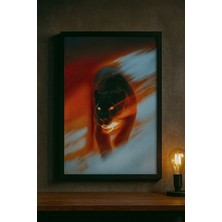 Buzz Designs Alevli Panter – Dijital Sanat Duvar Tablosu (Çerçeveli)