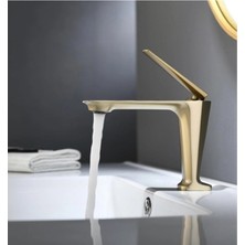 Fualora Lüks Tasarım Lavabo Bataryası Mat Gold