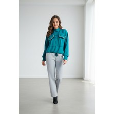 Gigi Giyim Cepli ve Inci Işlemeli Şık Kadın Sweatshirt