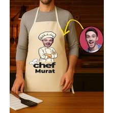 Hediye Deposu Kişiye Özel Karikatür Fotoğraflı ve Isimli Mutfak Önlüğü Chef Tasarımlı 1