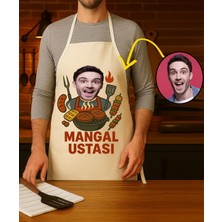 Hediye Deposu Kişiye Özel Karikatür Fotoğraflı ve Isimli Mutfak Önlüğü Mangal Ustası