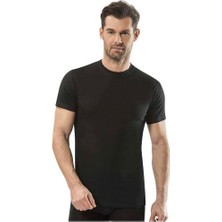 Jiber Erkek 6'lı Siyah Sıfır Yaka Yarım Kol Fanila Pamuklu Atlet