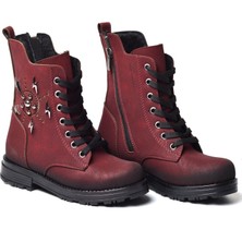 Sema Kids Kız Çocuk Şimşekli Bot E.10 Bordo - 26