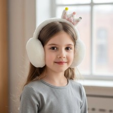 Gigi Giyim Prenses Taç Desenli Kız Çocuk Peluş Kulaklık