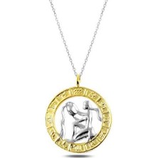 Gumush Hk ​Gümüş Kadın Kolye Gold Kova Burcu |Gümüş Takı Hediyelik Ürünler