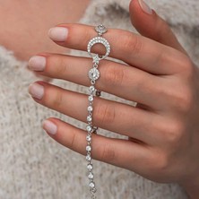 Gumush Hk Gümüş Kadın Bileklik Zirkon Taşlı Ay Yıldız |Gümüş Takı Hediyelik Ürünler