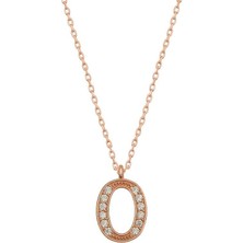 Gumush Hk Gümüş Kadın Kolye Rose O Harfi |Gümüş Takı Hediyelik Ürünler