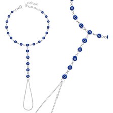 Gumush Hk Gümüş Bileklik Şahmeran Lacivert Nazar Boncuklu |Gümüş Takı Hediyelik Ürünler