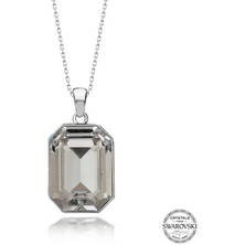 Gumush Hk Gümüş Kadın Kolye Kristal Taşlı Baget |Gümüş Takı Hediyelik Ürünler