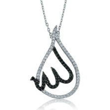 Gumush Hk Gümüş Kadın Kolye Allah Yazılı |Gümüş Takı Hediyelik Ürünler