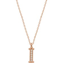 Gumush Hk Gümüş Kadın Kolye Rose İ Harfi |Gümüş Takı Hediyelik Ürünler