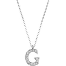 Gumush Hk Gümüş Kadın Kolye Rodyum G Harfi |Gümüş Takı Hediyelik Ürünler