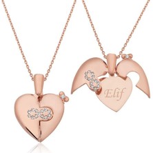 Gumush Hk Gümüş Kadın Kolye İsim Yazılı Sonsuz Kalp |Gümüş Takı Hediyelik Ürünler