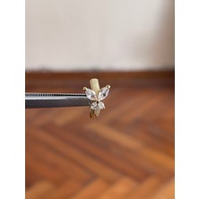 Rupen Kraft 316 L Cerrahi Çelik Klipsli Baget Taşlı Kelebek Göbek Piercingi