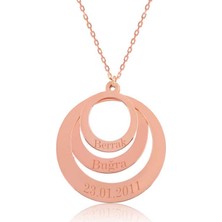 Gumush Hk Gümüş Kadın Kolye Rose Aşk Çemberi İsimli |Gümüş Takı Hediyelik Ürünler