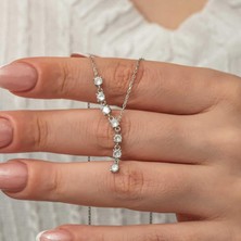 Gumush Hk Gümüş Kadın Kolye Zirkon Sıra Taşlı |Gümüş Takı Hediyelik Ürünler