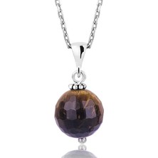 Gumush Hk Gümüş Kadın Kolye Kaplan Gözü |Gümüş Takı Hediyelik Ürünler