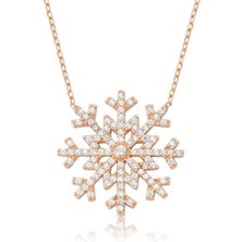 Gumush Hk Gümüş Kadın Kolye Kar Tanesi |Gümüş Takı Hediyelik Ürünler