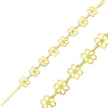 Gumush Hk Gümüş Kadın Bileklik Gold Sarı Papatya |Gümüş Takı Hediyelik Ürünler