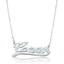 Gumush Hk Gümüş Kadın Kolye Kişiye Özel İsimli |Gümüş Takı Hediyelik Ürünler