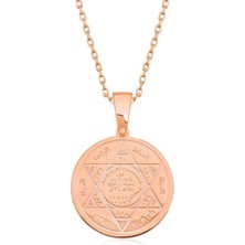 Gumush Hk ​Gümüş Kadın Kolye Rose Süleyman Mührü |Gümüş Takı Hediyelik Ürünler