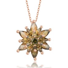 Gumush Hk Gümüş Kadın Kolye Rose 4 Katman Lotus Çiçeği |Gümüş Takı Hediyelik Ürünler