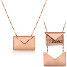 Gumush Hk Gümüş Kadın Kolye Sevgiliye Mektup |Gümüş Takı Hediyelik Ürünler