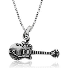 Gumush Hk ​Gümüş Erkek Kolye Gitar |Gümüş Takı Hediyelik Ürünler