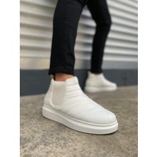 Baybonza JY205 Boston Bağcıksız Ortopedik Taban Cilt Erkek Spor Bot Cbt - Beyaz