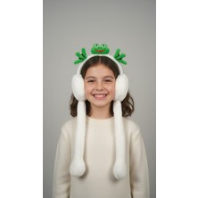 Gigi Giyim Kurbağa Desenli Ses Çıkartan Peluş Kulaklık