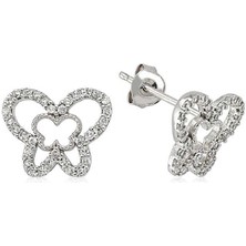 Gumush Hk Gümüş Kadın Küpe Çivili Kelebek |Gümüş Takı Hediyelik Ürünler