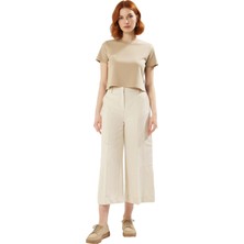 Ersefa Wide Leg Dokuma Pantolon Yüksek Bel Kadın Fonksiyonel Dayanıklı Kaliteli Konforlu Estetik Şık