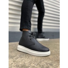 Baybonza JY207 Oslo Bağcıklı Ortopedik Taban Cilt Erkek Spor Bot Cbt - Siyah