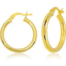 Gumush Hk Gümüş Kadın Küpe Gold Halka |Gümüş Takı Hediyelik Ürünler