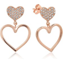 Gumush Hk Gümüş Kadın Küpe Kalpli |Gümüş Takı Hediyelik Ürünler