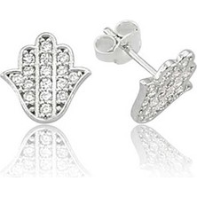 Gumush Hk Gümüş Kadın Küpe Fatma Ana Eli Çivili |Gümüş Takı Hediyelik Ürünler