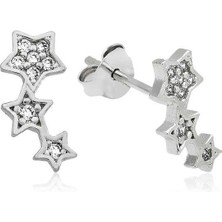 Gumush Hk Gümüş Kadın Küpe Kayan Yıldız Çivili |Gümüş Takı Hediyelik Ürünler