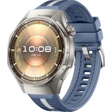 Sneezy Huawei Watch Gt6 Pro 46MM Ile Uyumlu Sportstripe Örgü Desen Metal Tokalı Silikon Akıllı Saat Kordonu