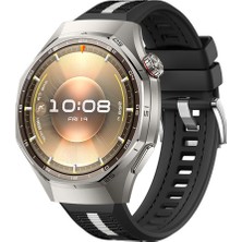 Sneezy Huawei Watch Gt6 Pro 46MM Ile Uyumlu Sportstripe Örgü Desen Metal Tokalı Silikon Akıllı Saat Kordonu