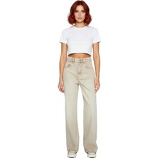 Ersefa Kadın Wide Leg Denim Pantolon Vintage Kesim Fonksiyonel Dayanıklı Kaliteli Konforlu Modern