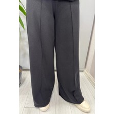 Miss Dalida Önü Dikişili Bol Paça Pantolon Siyah T25PF-7003