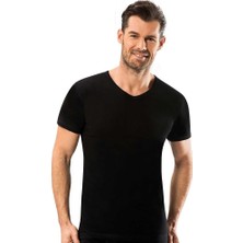 Jiber Erkek 5'li Siyah V Yaka Yarım Kol Fanila Atlet