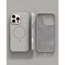 Kılıf House Iphone Uyumlu Deri Alcantara Magsafe Destekli Kılıf