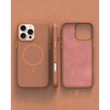 Kılıf House Iphone Uyumlu Deri Alcantara Magsafe Destekli Kılıf