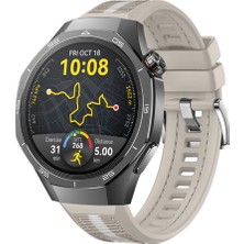 Sneezy Huawei Watch Gt5 Pro 46MM Ile Uyumlu Sportstripe Örgü Desen Metal Tokalı Silikon Akıllı Saat Kordonu
