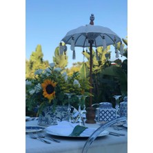 Prodiva Masa Üstü Için  Dekoratif Bali Şemsiyesi 80 cm Krem