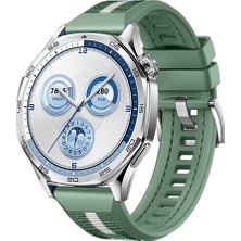 Sneezy Huawei Watch Gt5 46MM Ile Uyumlu Sportstripe Örgü Desen Metal Tokalı Silikon Akıllı Saat Kordonu