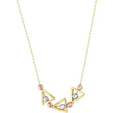 Koçak 14 Ayar Üç Renkli Dorika Tasarım Altın Kolye