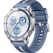 Sneezy Huawei Watch Gt5 46MM Ile Uyumlu Sportstripe Örgü Desen Metal Tokalı Silikon Akıllı Saat Kordonu