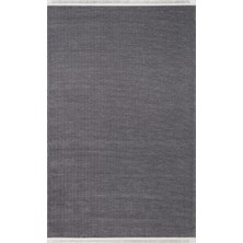 Eko Halı Liza Kilim Liz 01 Antrasit Yumuşak Tuşeli Çamaşır Makinesinde Yıkanabilen Kaymaz Tabanlı Şık Kilim